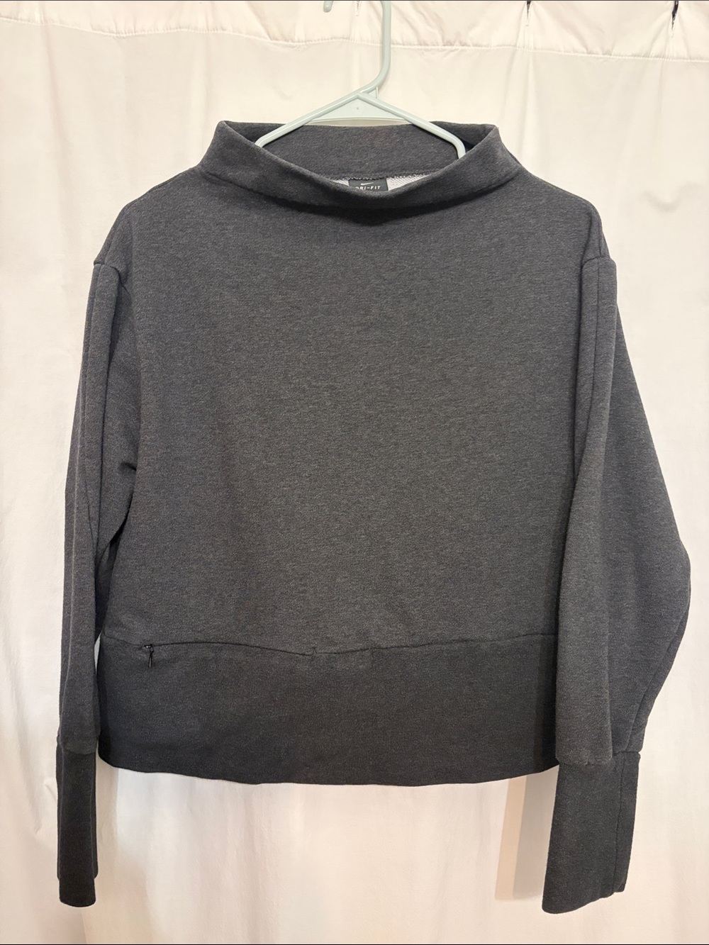 Nike Dri Fit Charcoal Mock Neck Sweatshirt